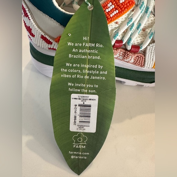 FARM Rio Multicolor Beaded Sneakers US Size 8 NWT $185 - Picture 6 of 7